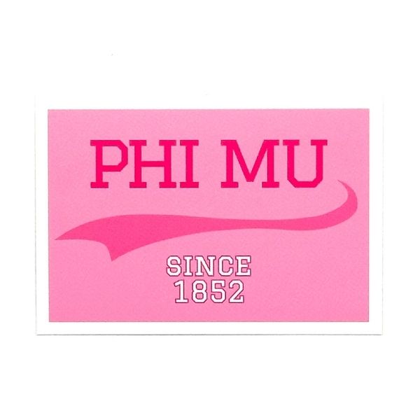 PHI MU - Sticker Patch with Collegiate Design