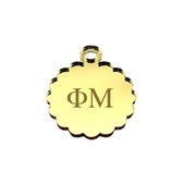 Sorority Round Scallop Bouquet Charm - Scarf Tie Option