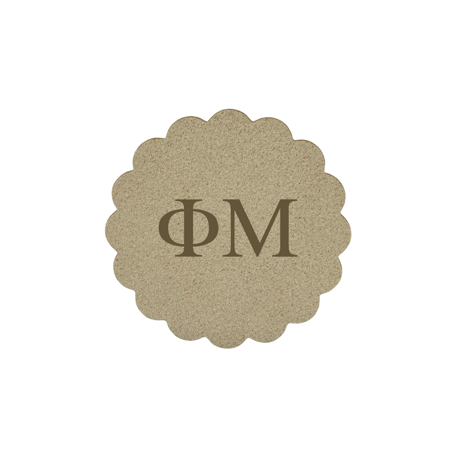 Alpha Epsilon Phi Sorority Greek Letter Scalloped Faux Suede Sticker Patch