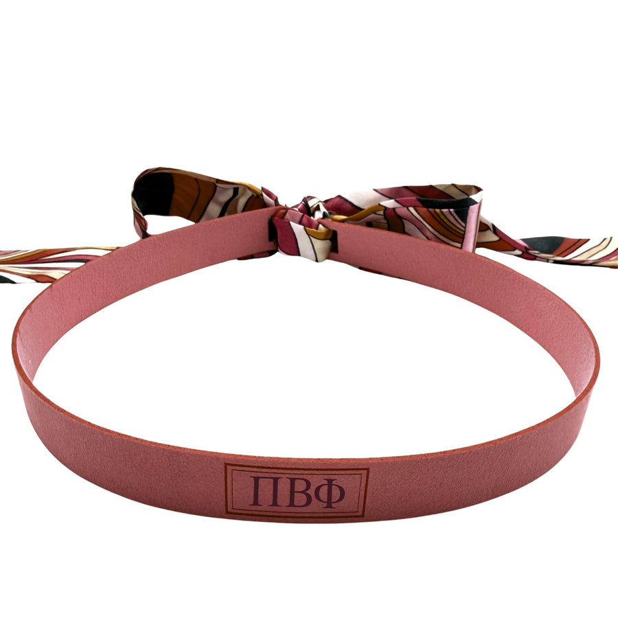 Sorority Greek Letter Faux Suede and Satin Scarf Bands