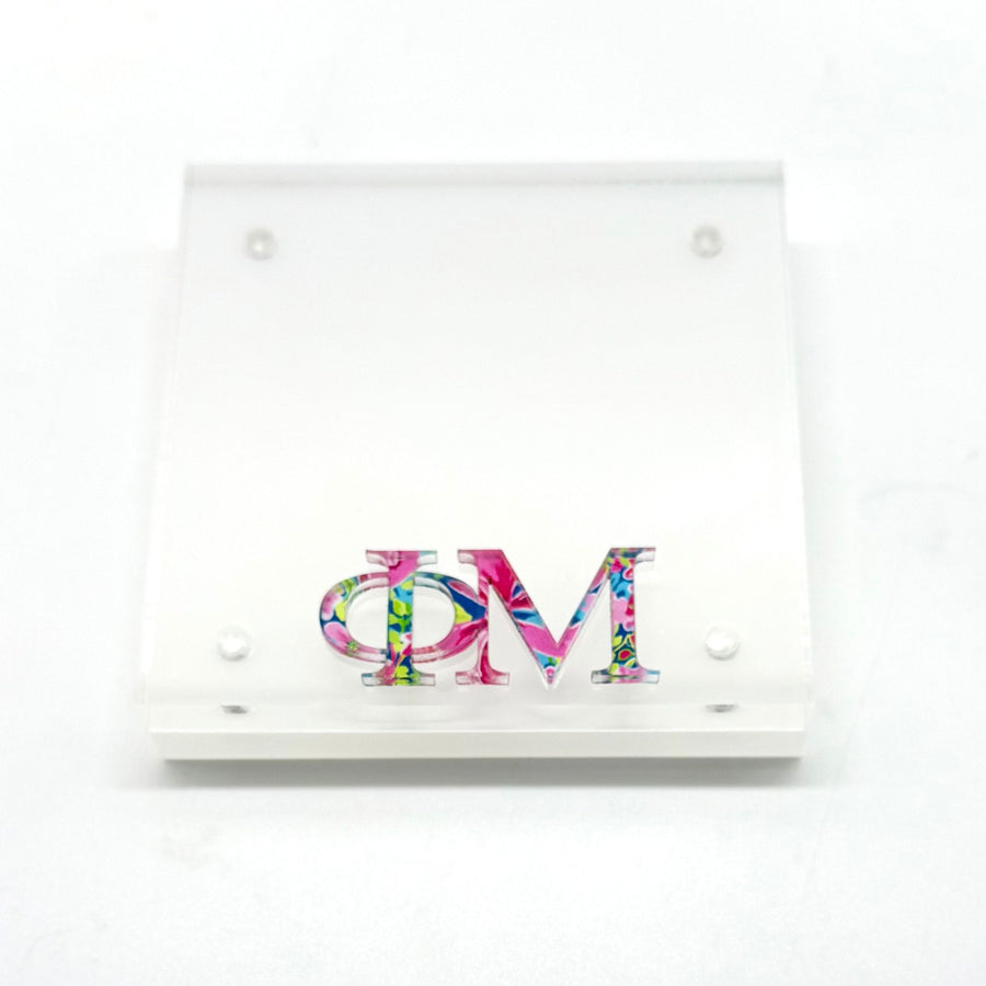 Phi Mu - Sorority Greek Letter Acrylic Magnetic Frame