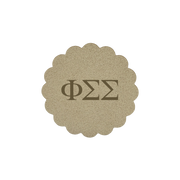 Alpha Epsilon Phi Sorority Scalloped Faux Suede Car Coasters