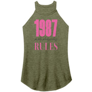 Pi Phi 1987 Rules Pink Text - Tri Rocker Tank