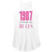 Pi Phi 1987 Rules Pink Text - Tri Rocker Tank