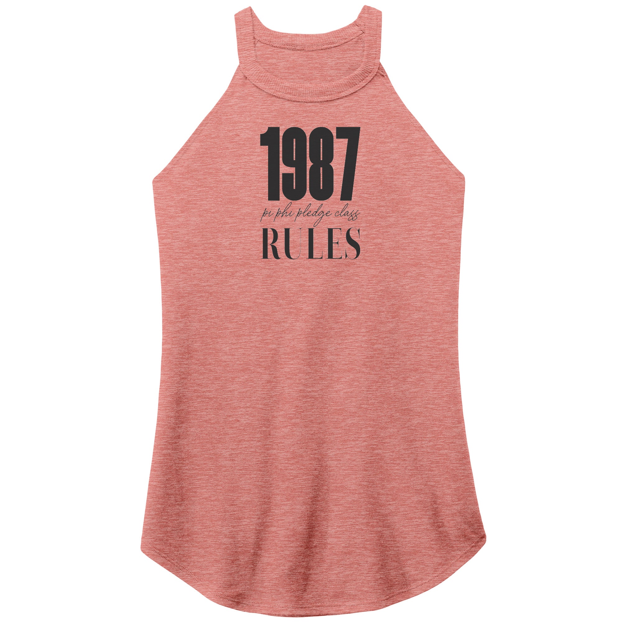 Pi Phi 1987 Rules Black Text - Tri Rocker Tank