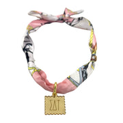 Sorority Scallop Square Acrylic Charm - Scarf Tie Option