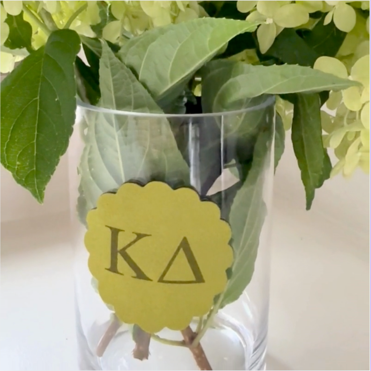 Alpha Chi Omega Sorority Greek Letter Scalloped Faux Suede Sticker Patch