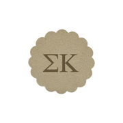 Alpha Omicron Pi Sorority Greek Letter Scalloped Faux Suede Sticker Patch