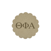 Alpha Omicron Pi Sorority Scalloped Faux Suede Car Coasters
