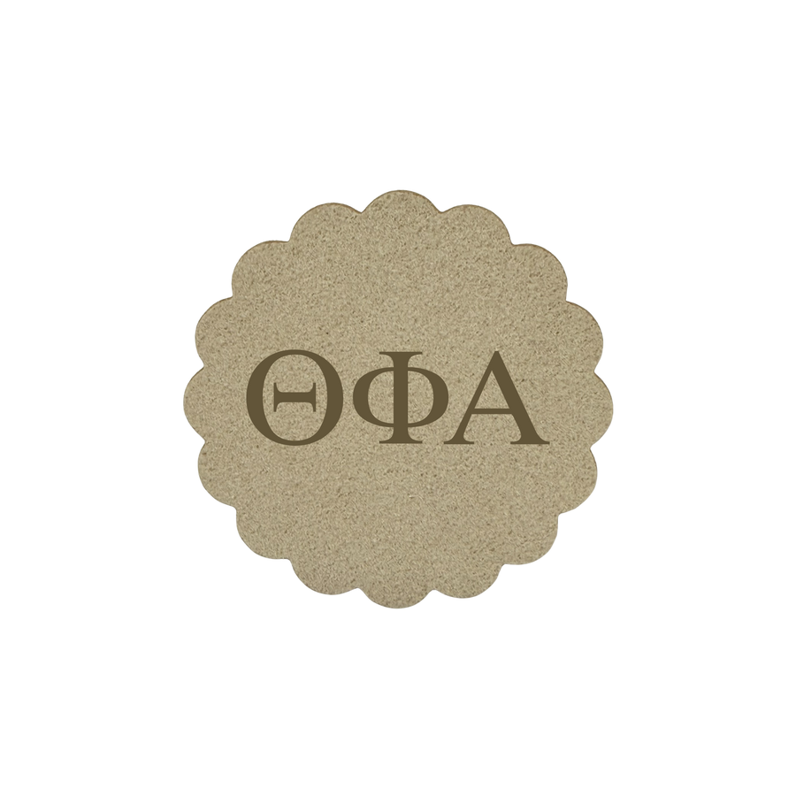 Alpha Omicron Pi Sorority Greek Letter Scalloped Faux Suede Sticker Patch