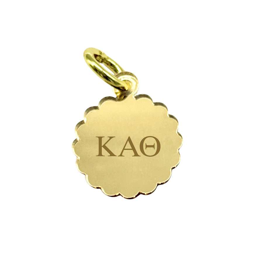 Sorority Scallop Round Acrylic Charm - Scarf Tie Option