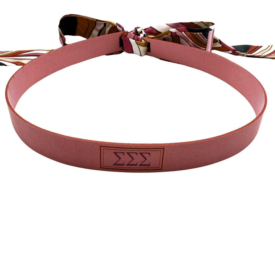 Sorority Greek Letter Faux Suede and Satin Scarf Bands
