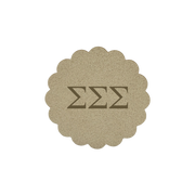 Alpha Omicron Pi Sorority Scalloped Faux Suede Car Coasters