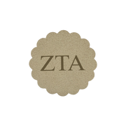 Alpha Omicron Pi Sorority Scalloped Faux Suede Car Coasters