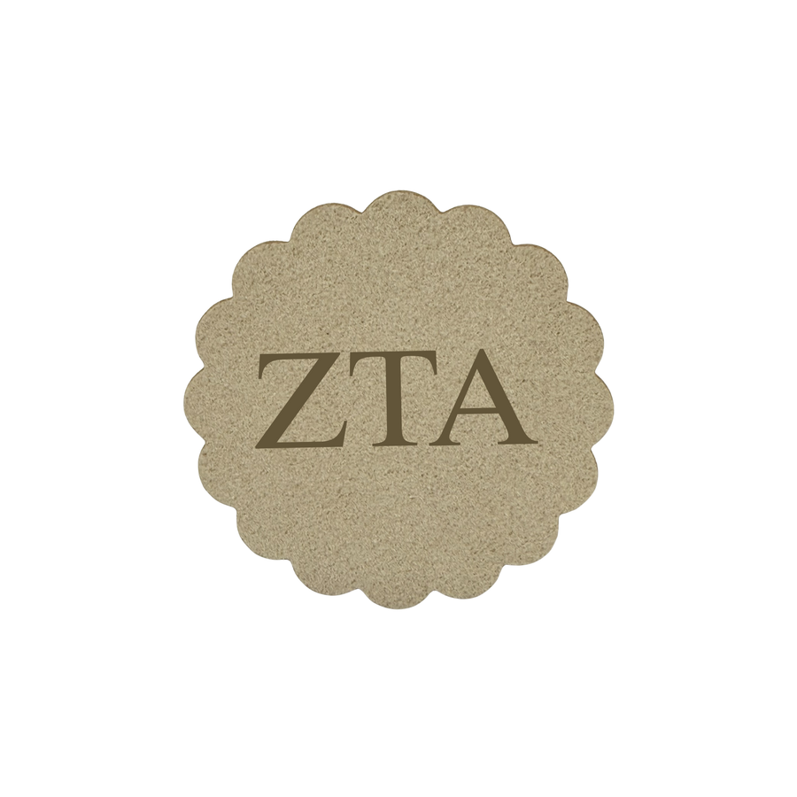 Alpha Omicron Pi Sorority Greek Letter Scalloped Faux Suede Sticker Patch