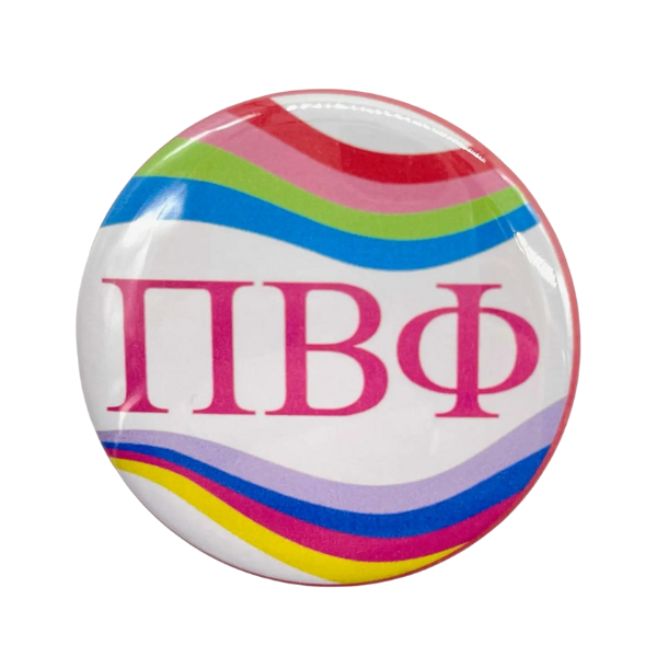 Pi Phi - Sorority Button - Retro Wave Design