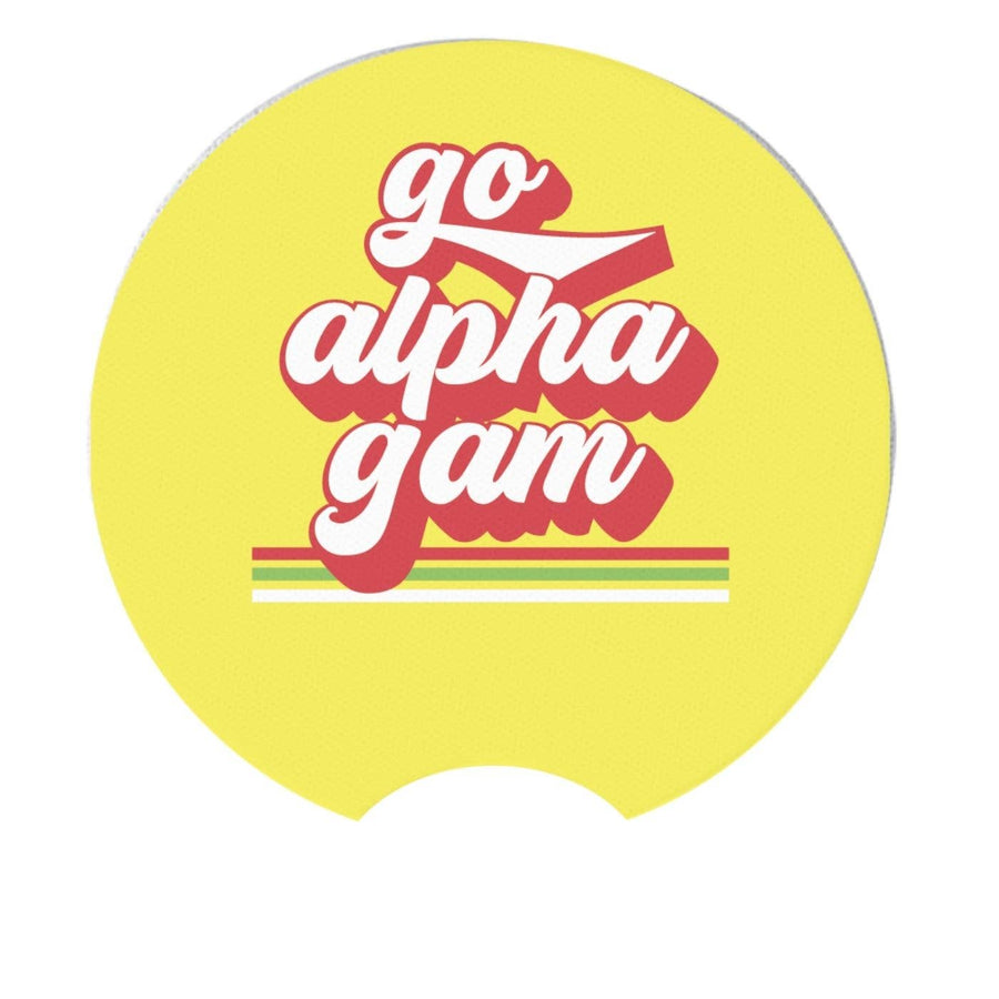 Alpha Gam - Sorority Car Coasters - Go Design