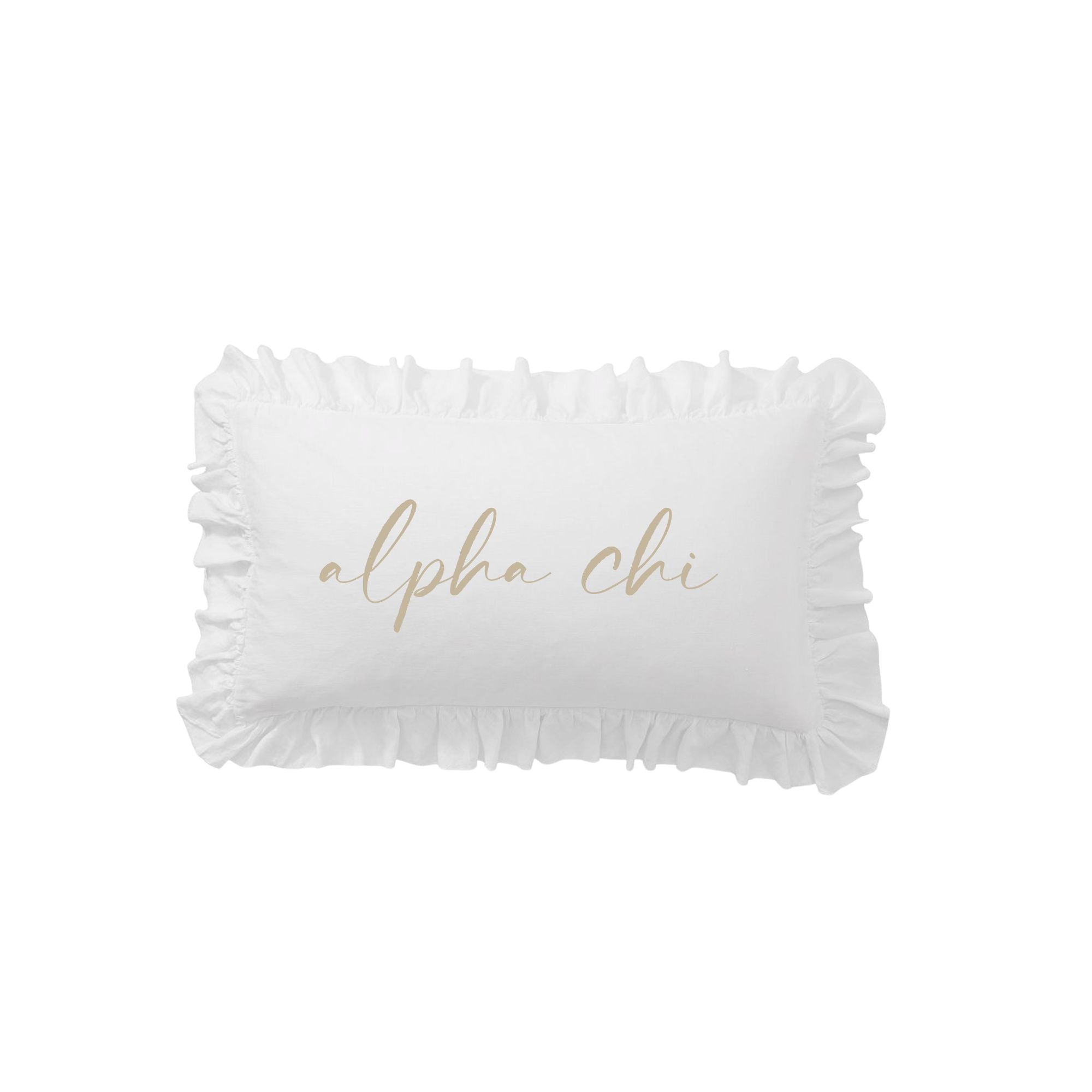 Sorority Script Nickname Scalloped Ruffle Pillow Cover