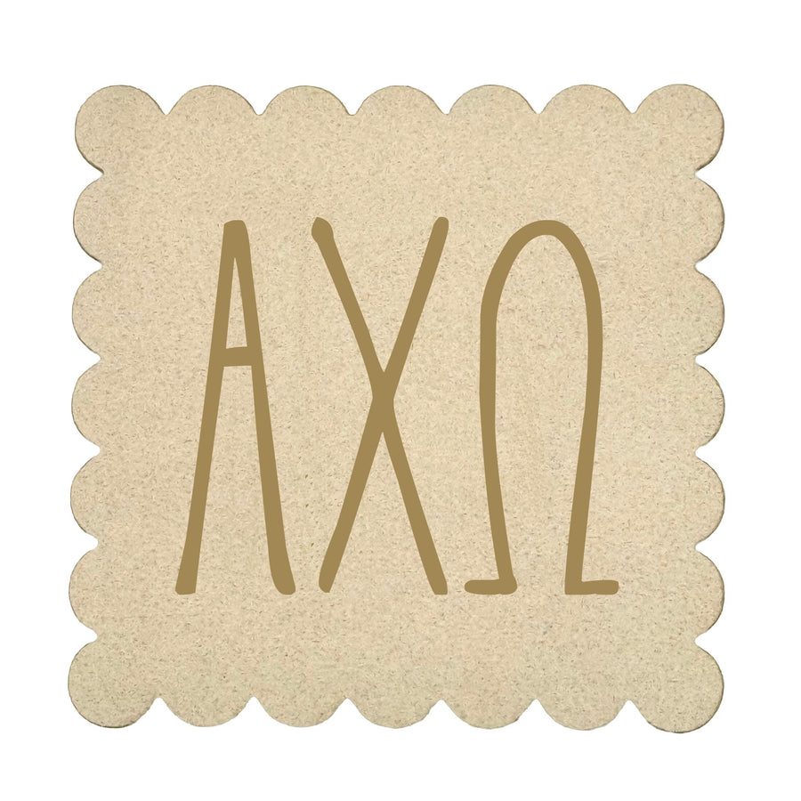 Sorority Scalloped Faux Suede Coasters
