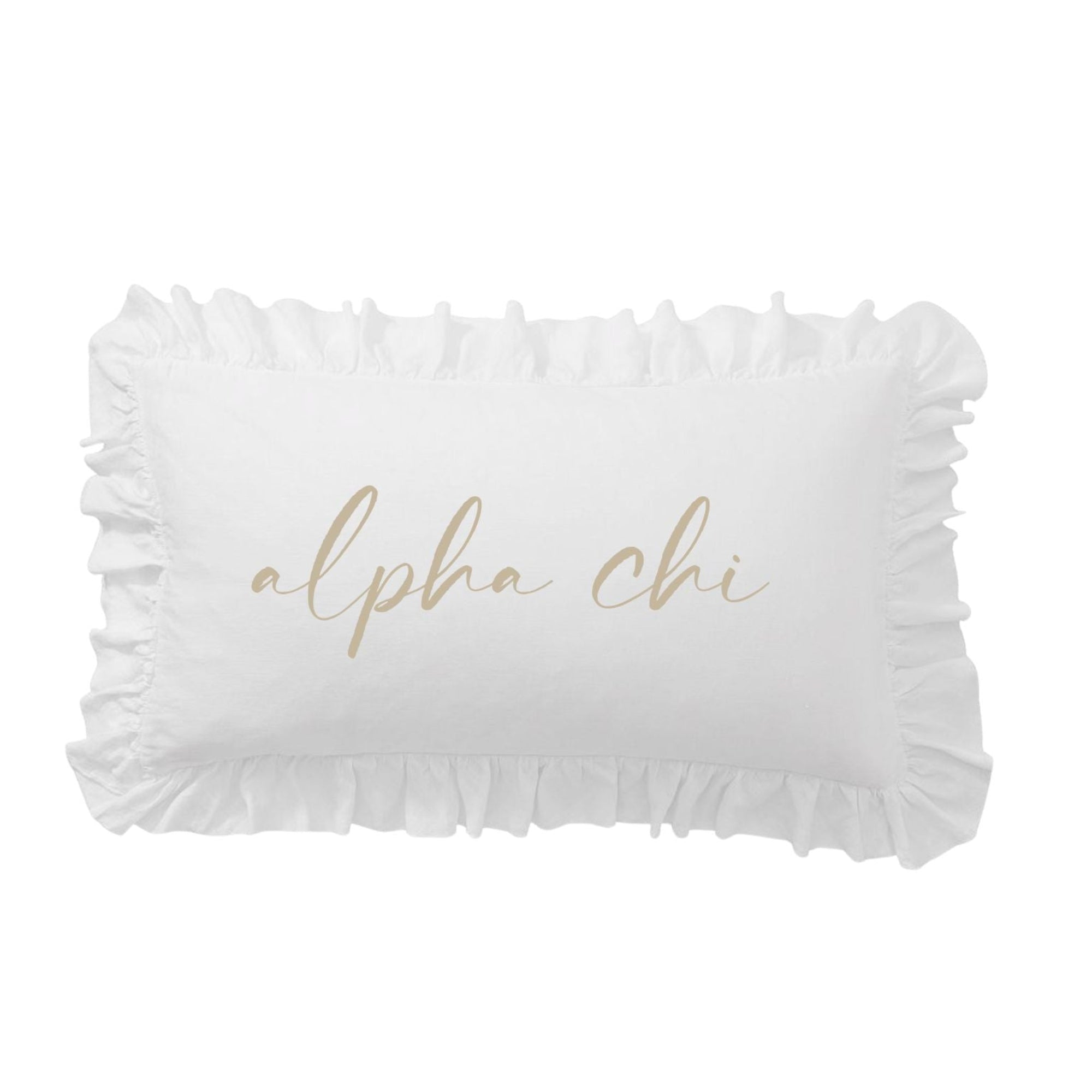 Sorority Script Nickname Scalloped Ruffle Pillow Cover