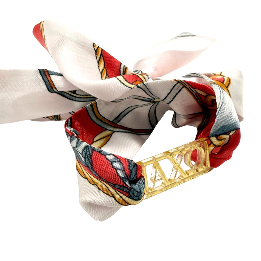 Alpha Chi Omega - Tie Scarf with Sorority Greek Slide