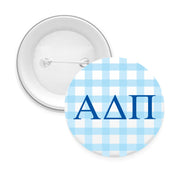 Sorority & Sorority Mom Greek Letter Gingham Buttons