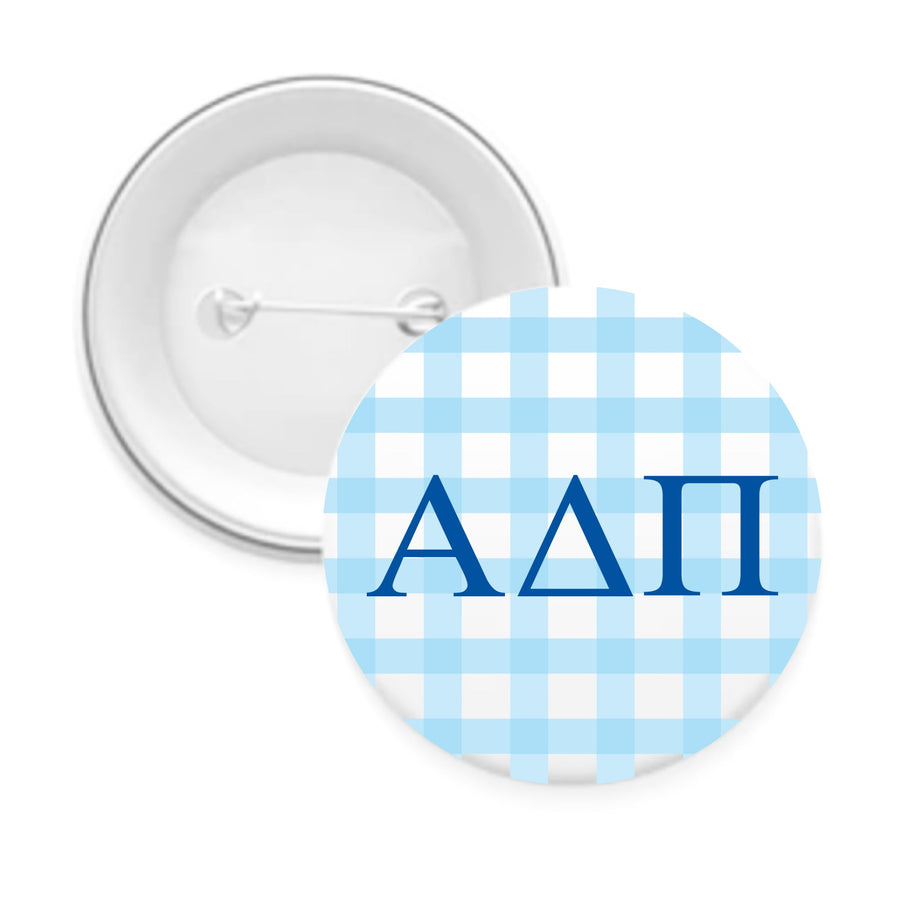 Sorority & Sorority Mom Greek Letter Gingham Buttons