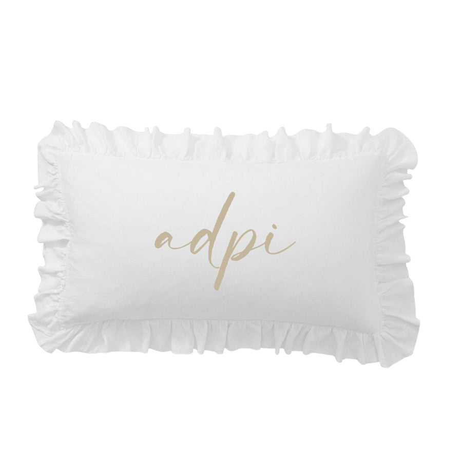 Sorority Script Nickname Scalloped Ruffle Pillow Cover