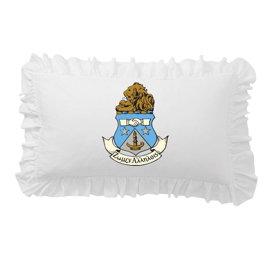 Alpha Delta Pi Crest Scalloped Pillow Cover