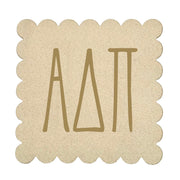 Sorority Scalloped Faux Suede Coasters