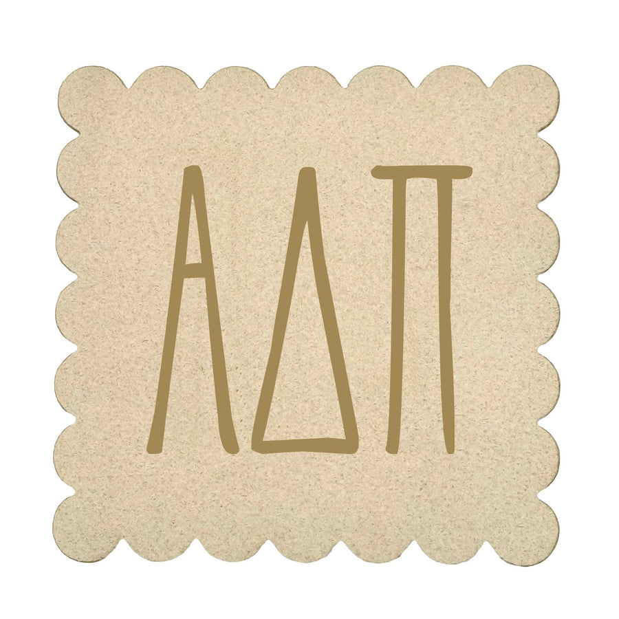 Sorority Scalloped Faux Suede Coasters