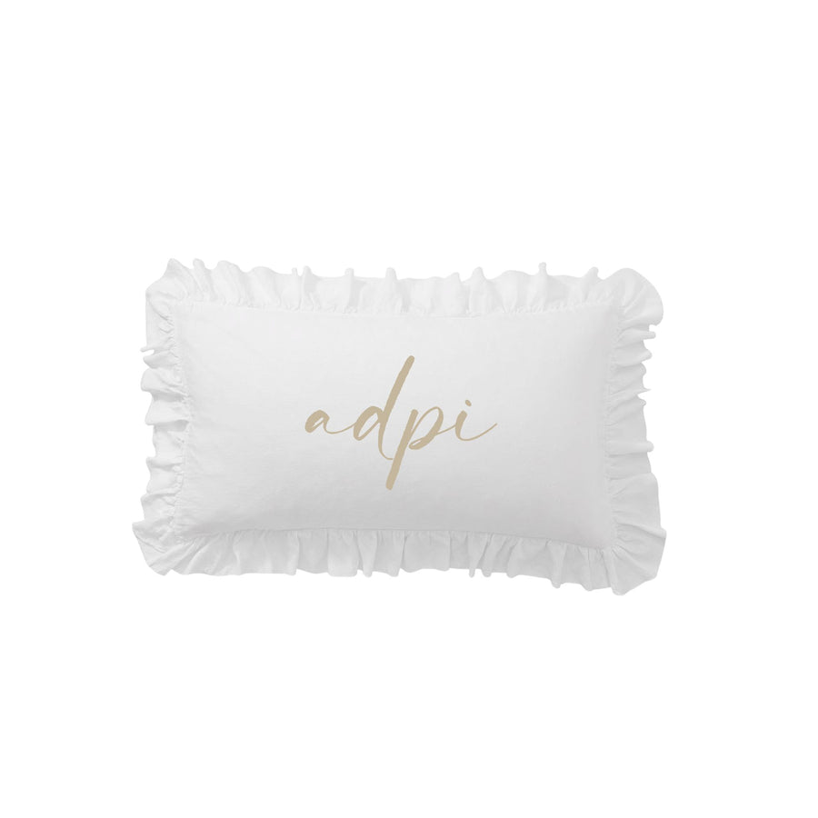 Sorority Script Nickname Scalloped Ruffle Pillow Cover