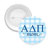 Sorority & Sorority Mom Greek Letter Gingham Buttons