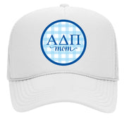 Sorority & Sorority Mom Greek Letter Hats with Gingham Design in Sorority Colors