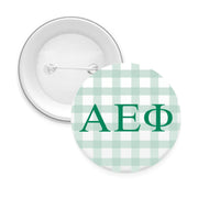Sorority & Sorority Mom Greek Letter Gingham Buttons