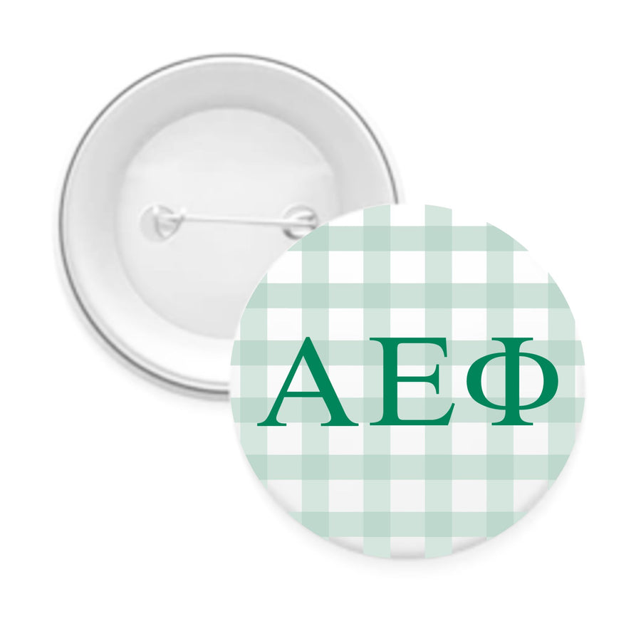 Sorority & Sorority Mom Greek Letter Gingham Buttons