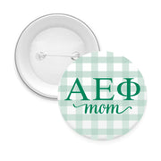 Sorority & Sorority Mom Greek Letter Gingham Buttons