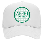 Sorority & Sorority Mom Greek Letter Hats with Gingham Design in Sorority Colors