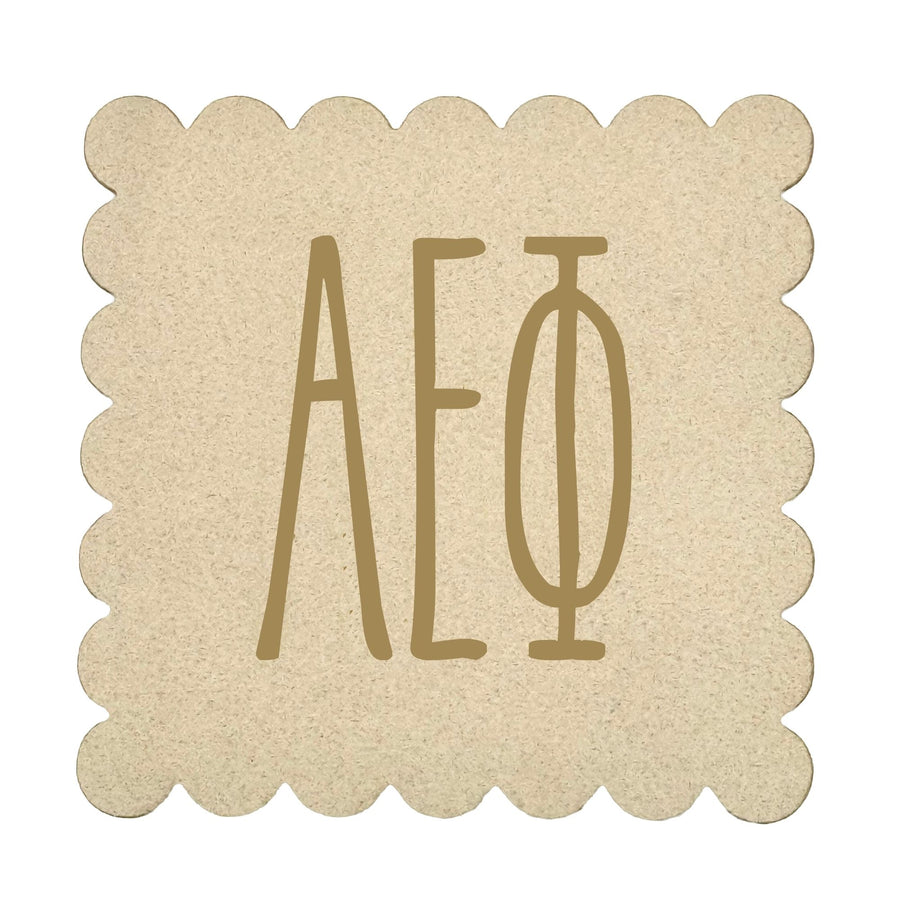 Sorority Scalloped Faux Suede Coasters
