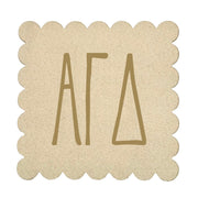 Sorority Scalloped Faux Suede Coasters