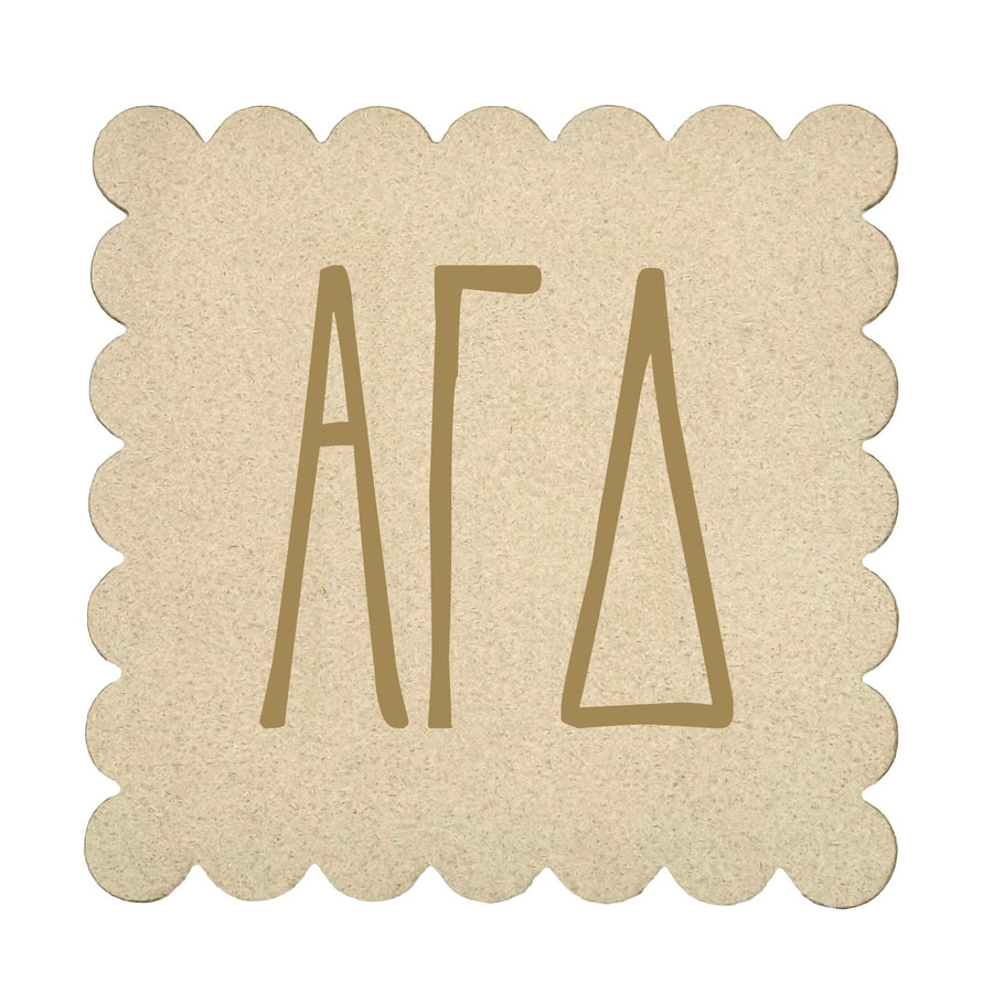 Sorority Scalloped Faux Suede Coasters