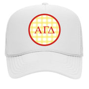 Sorority & Sorority Mom Greek Letter Hats with Gingham Design in Sorority Colors