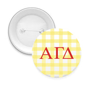 Sorority & Sorority Mom Greek Letter Gingham Buttons
