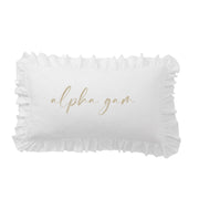 Sorority Script Nickname Scalloped Ruffle Pillow Cover
