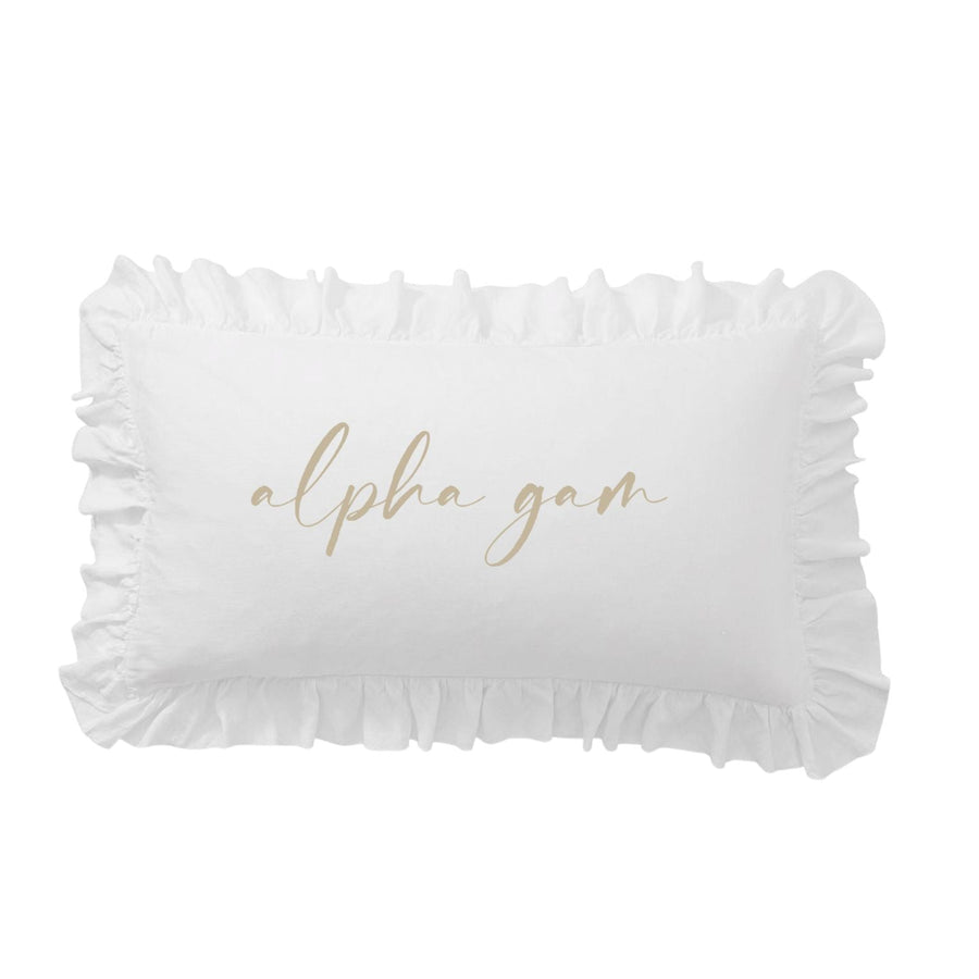 Sorority Script Nickname Scalloped Ruffle Pillow Cover