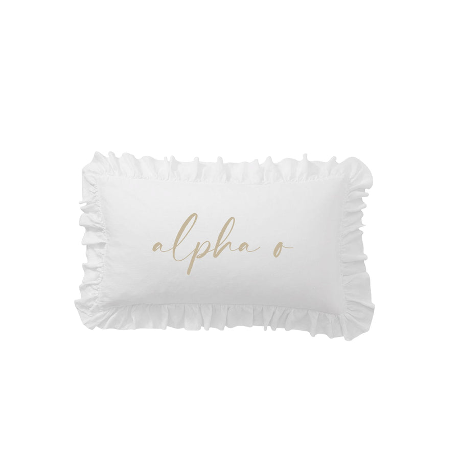 Sorority Script Nickname Scalloped Ruffle Pillow Cover