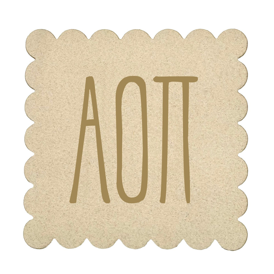 Sorority Scalloped Faux Suede Coasters