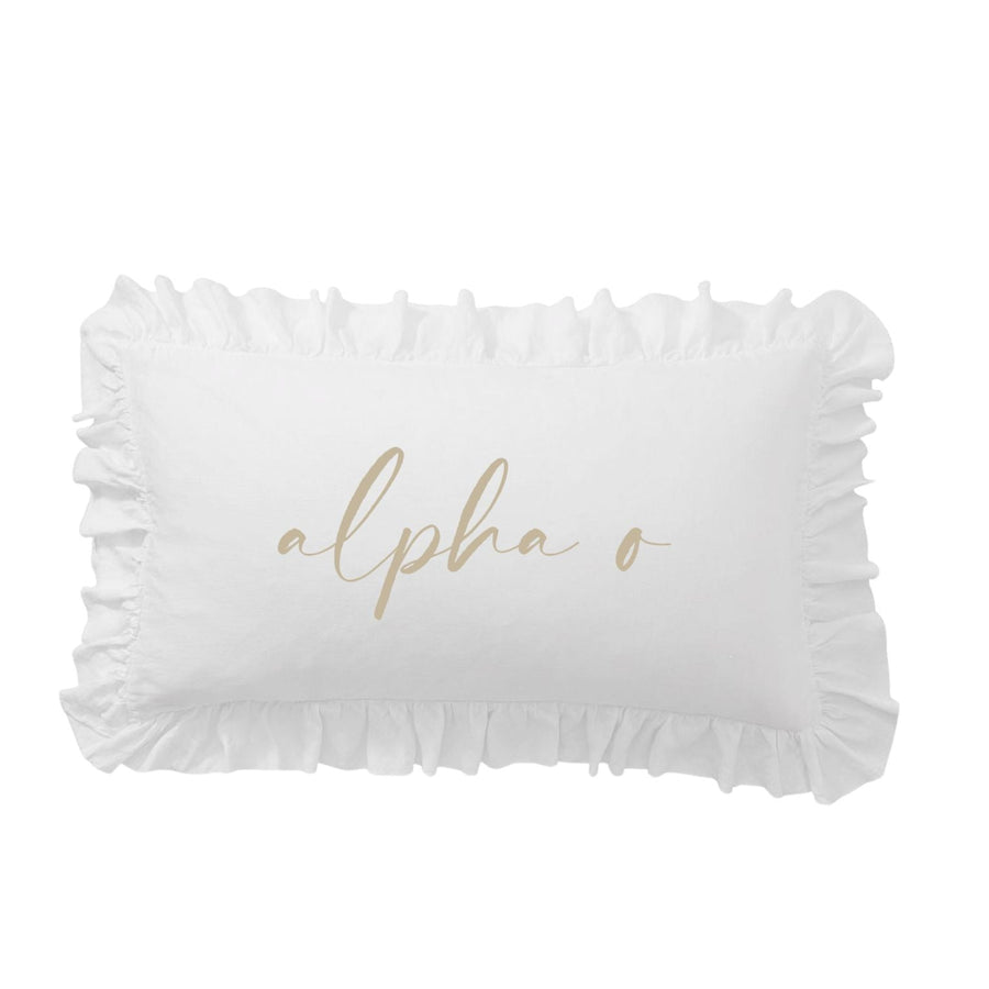 Sorority Script Nickname Scalloped Ruffle Pillow Cover