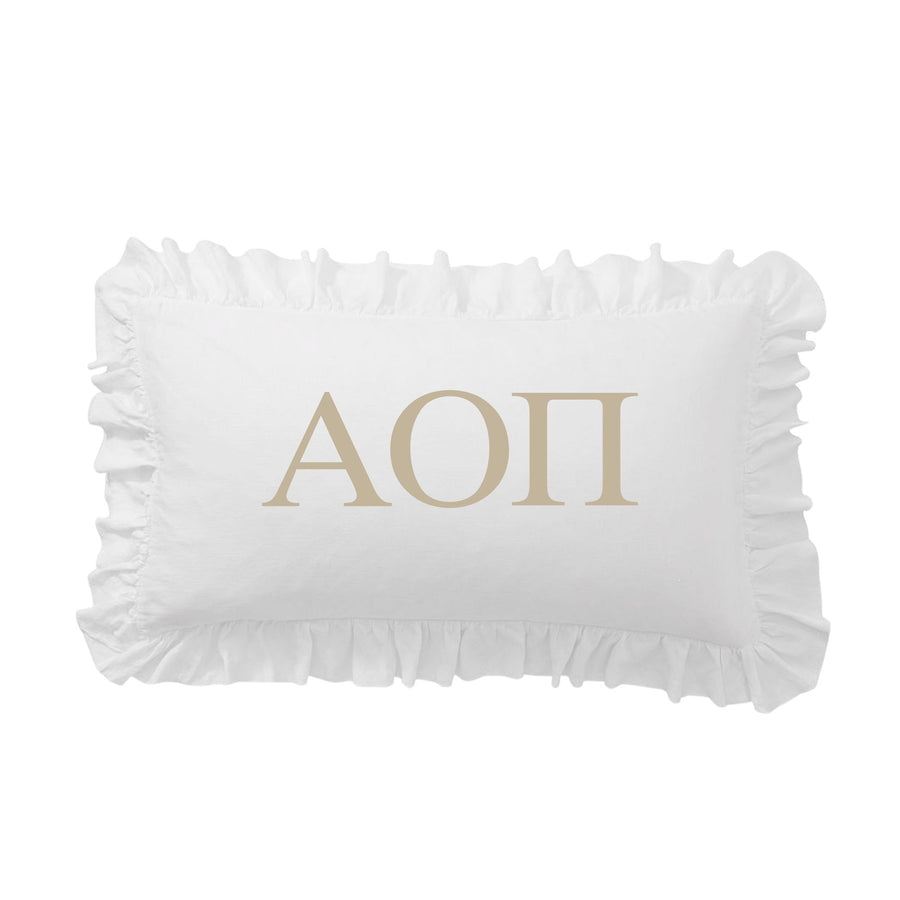 Alpha Omicron Pi Greek Letter Scalloped Pillow Covers
