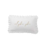 Sorority Script Nickname Scalloped Ruffle Pillow Cover